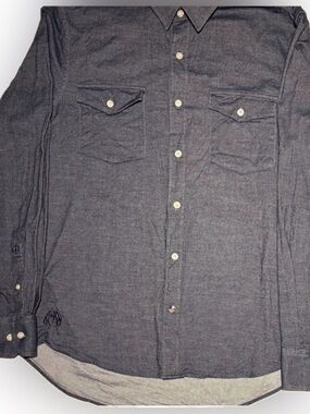 Classic Denim Button-Down Shirt for Men By John Lennon Size Medium